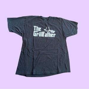 Ann Arbor Funny ‘The Grillfather’ Black and White Graphic T Shirt 🔥